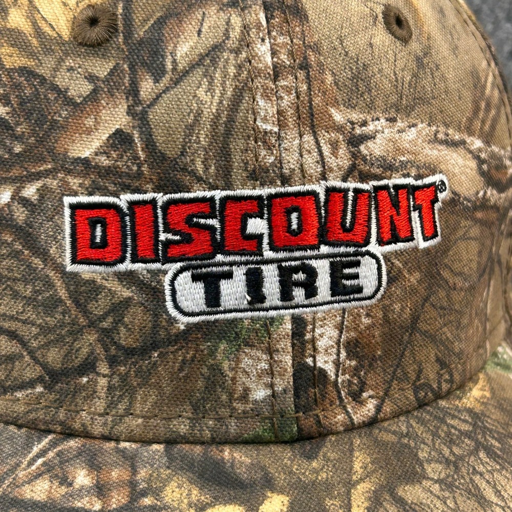 Discount Tire Logo Mens Camo Realtree Baseball Cap Adjustable Hook Loop OSFM - Picture 2 of 14